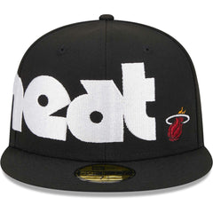 Miami Heat Checkerboard UV 59FIFTY Fitted Hat Black - NBA