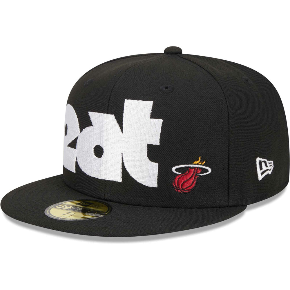 Miami Heat Checkerboard UV 59FIFTY Fitted Hat Black - NBA