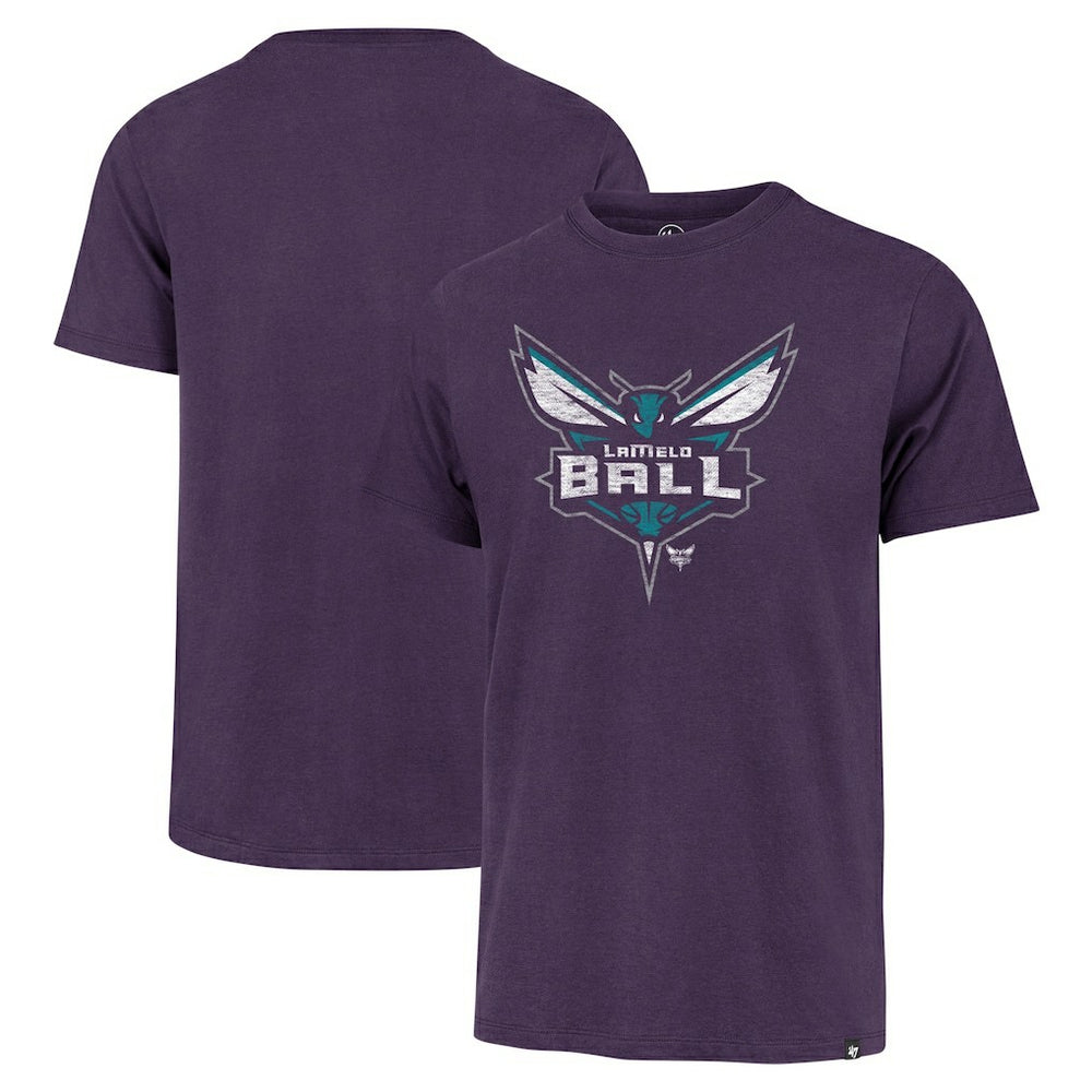 LaMelo Ball Charlotte Hornets '47 Player Logo Vintage T-Shirt Purple - NBA