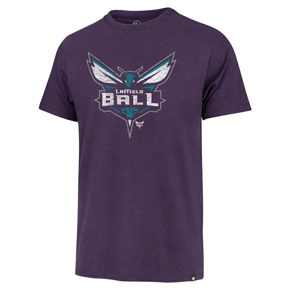 LaMelo Ball Charlotte Hornets '47 Player Logo Vintage T-Shirt Purple - NBA