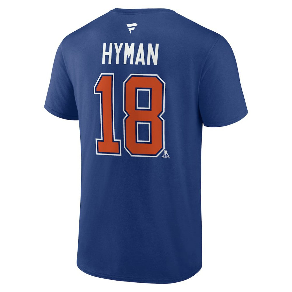 Zach Hyman Edmonton Oilers Fanatics Authentic Stack Name & Number T-Shirt - Blue - NHL