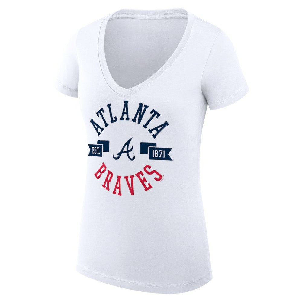Atlanta Braves G-III 4Her by Carl Banks Women's Super-Slim Fit Lightweight City Graphic V-Neck T-Shirt - MLB