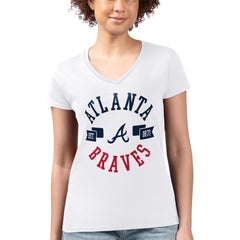 Atlanta Braves G-III 4Her by Carl Banks Women's Super-Slim Fit Lightweight City Graphic V-Neck T-Shirt - MLB
