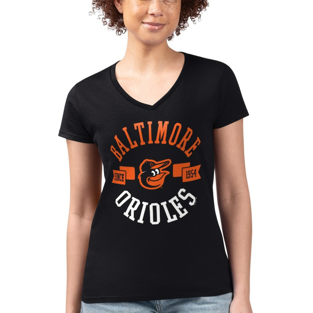 Baltimore Orioles G-III 4Her by Carl Banks Women's Super-Slim Fit Lightweight City Graphic V-Neck T-Shirt - MLB
