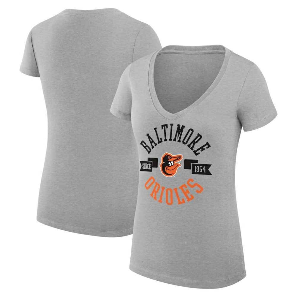 Baltimore Orioles G-III 4Her by Carl Banks Women's Super-Slim Fit Lightweight City Graphic V-Neck T-Shirt - MLB