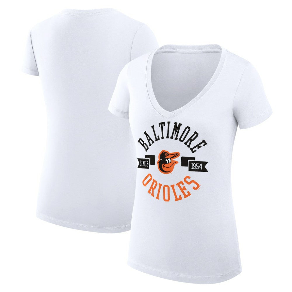 Baltimore Orioles G-III 4Her by Carl Banks Women's Super-Slim Fit Lightweight City Graphic V-Neck T-Shirt - MLB