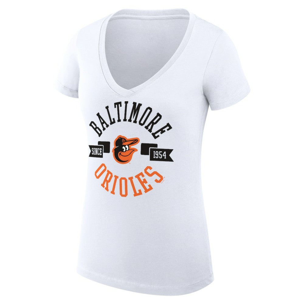 Baltimore Orioles G-III 4Her by Carl Banks Women's Super-Slim Fit Lightweight City Graphic V-Neck T-Shirt - MLB