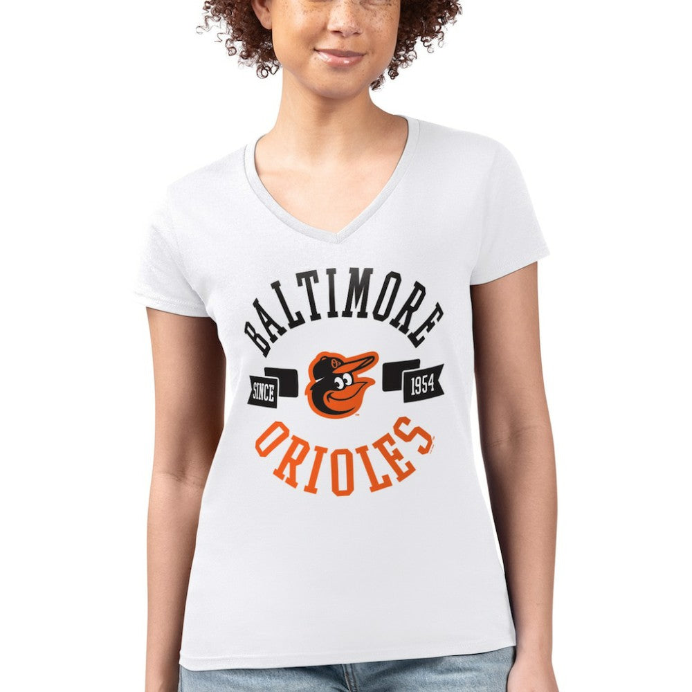 Baltimore Orioles G-III 4Her by Carl Banks Women's Super-Slim Fit Lightweight City Graphic V-Neck T-Shirt - MLB
