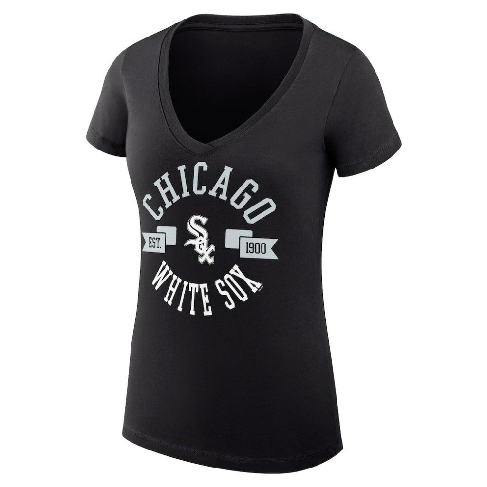 Chicago White Sox G-III 4Her by Carl Banks Women's Super-Slim Fit Lightweight City Graphic V-Neck T-Shirt - MLB