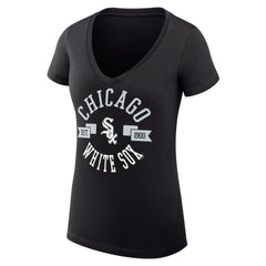 Chicago White Sox G-III 4Her by Carl Banks Women's Super-Slim Fit Lightweight City Graphic V-Neck T-Shirt - MLB