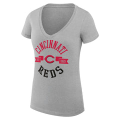 Cincinnati Reds G-III 4Her by Carl Banks Women's Super-Slim Fit Lightweight City Graphic V-Neck T-Shirt - MLB