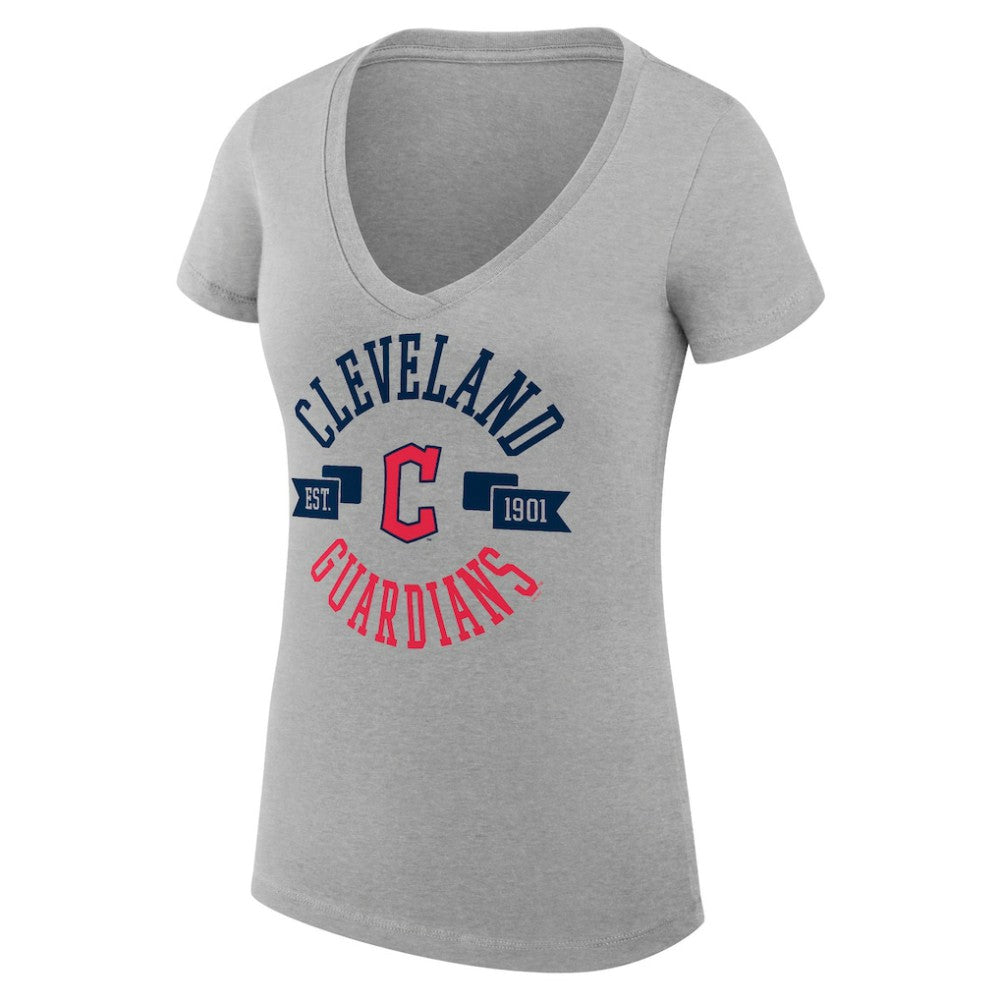 Cleveland Guardians G-III 4Her by Carl Banks Women's Super-Slim Fit Lightweight City Graphic V-Neck T-Shirt - MLB
