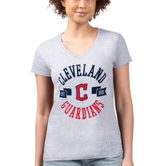 Cleveland Guardians G-III 4Her by Carl Banks Women's Super-Slim Fit Lightweight City Graphic V-Neck T-Shirt - MLB