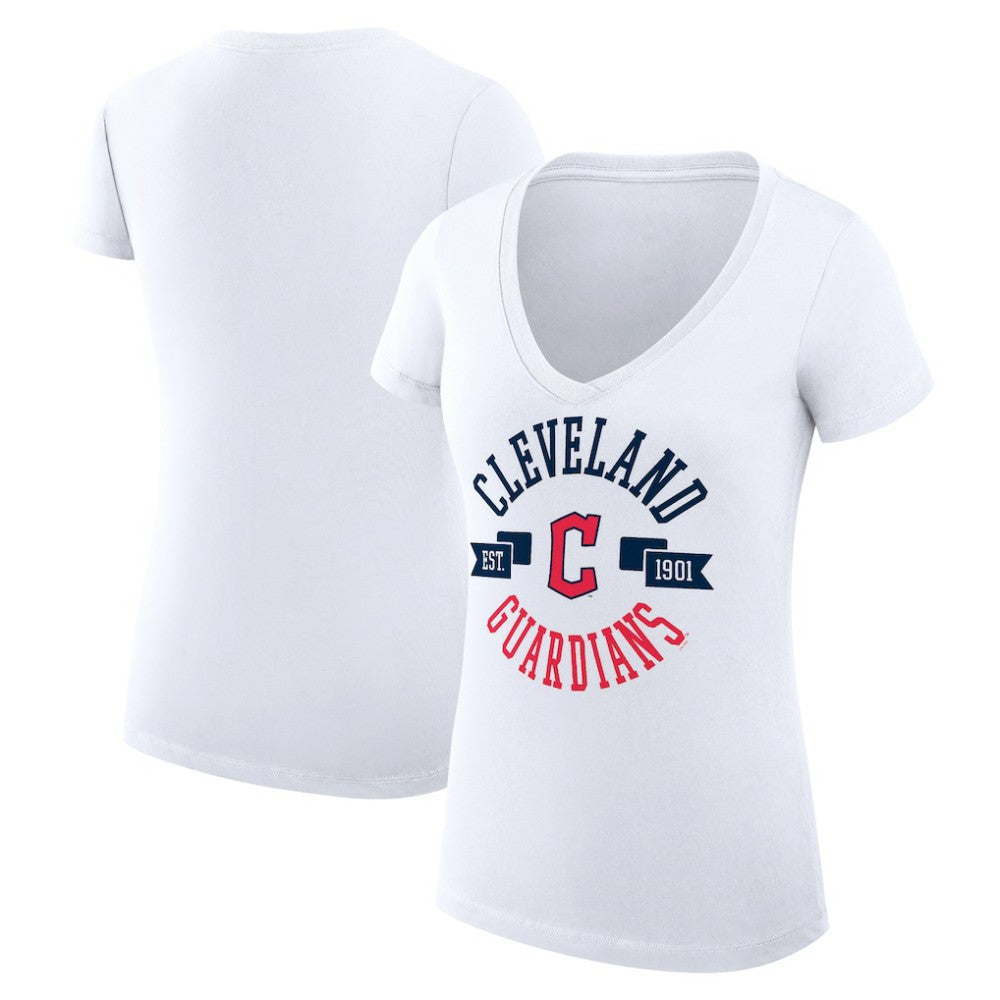 Cleveland Guardians G-III 4Her by Carl Banks Women's Super-Slim Fit Lightweight City Graphic V-Neck T-Shirt - MLB