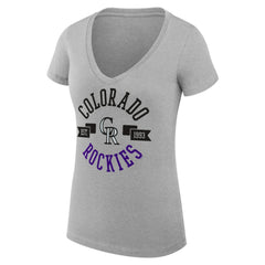 Colorado Rockies G-III 4Her by Carl Banks Women's Super-Slim Fit Lightweight City Graphic V-Neck T-Shirt - MLB