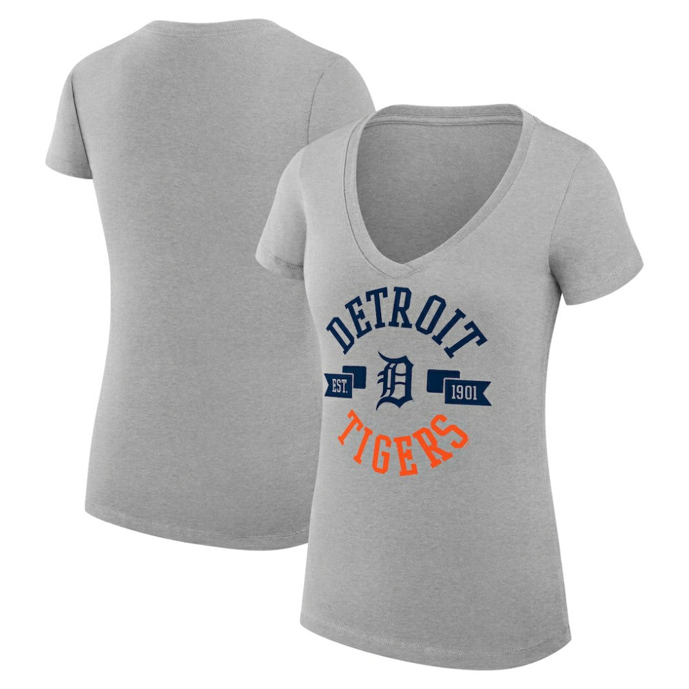 Detroit Tigers G-III 4Her by Carl Banks Women's Super-Slim Fit Lightweight City Graphic V-Neck T-Shirt - MLB