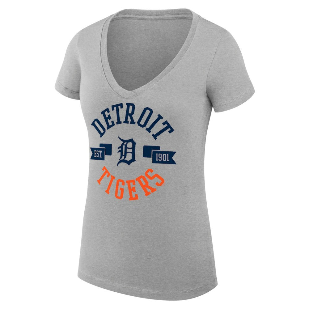 Detroit Tigers G-III 4Her by Carl Banks Women's Super-Slim Fit Lightweight City Graphic V-Neck T-Shirt - MLB