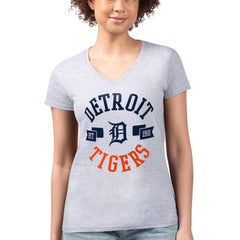 Detroit Tigers G-III 4Her by Carl Banks Women's Super-Slim Fit Lightweight City Graphic V-Neck T-Shirt - MLB