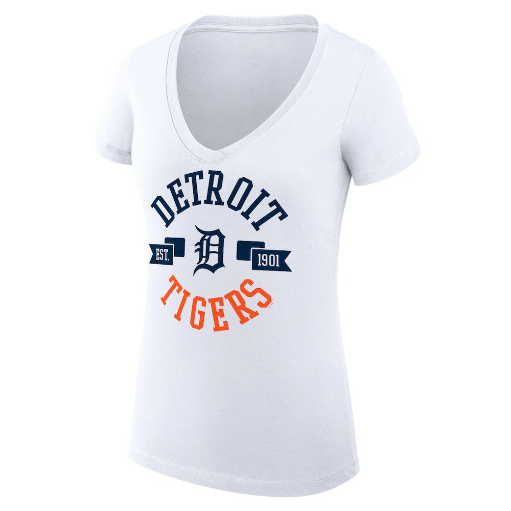 Detroit Tigers G-III 4Her by Carl Banks Women's Super-Slim Fit Lightweight City Graphic V-Neck T-Shirt - MLB
