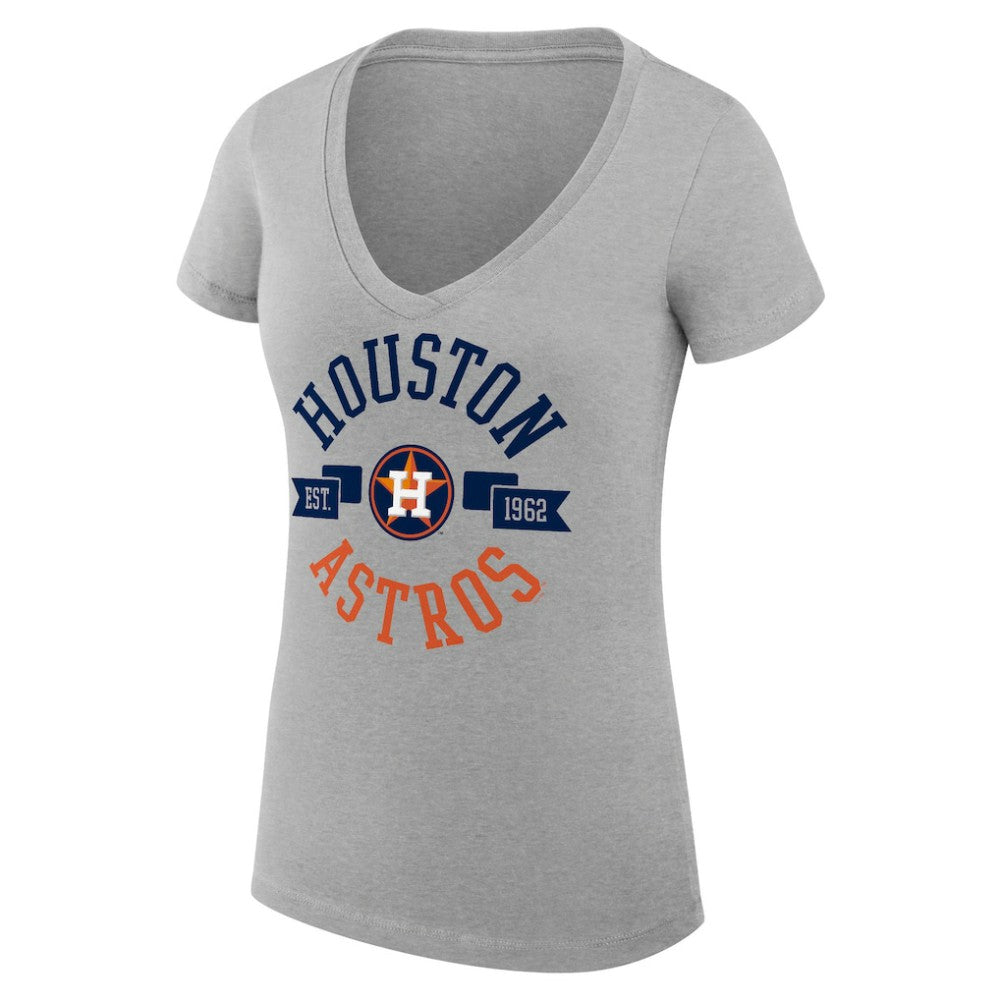 Houston Astros G-III 4Her by Carl Banks Women's Super-Slim Fit Lightweight City Graphic V-Neck T-Shirt - MLB