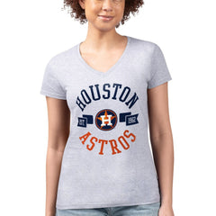 Houston Astros G-III 4Her by Carl Banks Women's Super-Slim Fit Lightweight City Graphic V-Neck T-Shirt - MLB