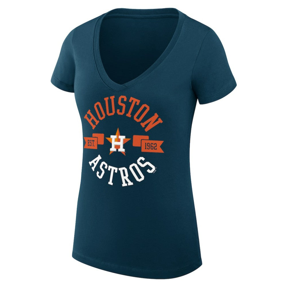 Houston Astros G-III 4Her by Carl Banks Women's Super-Slim Fit Lightweight City Graphic V-Neck T-Shirt - MLB