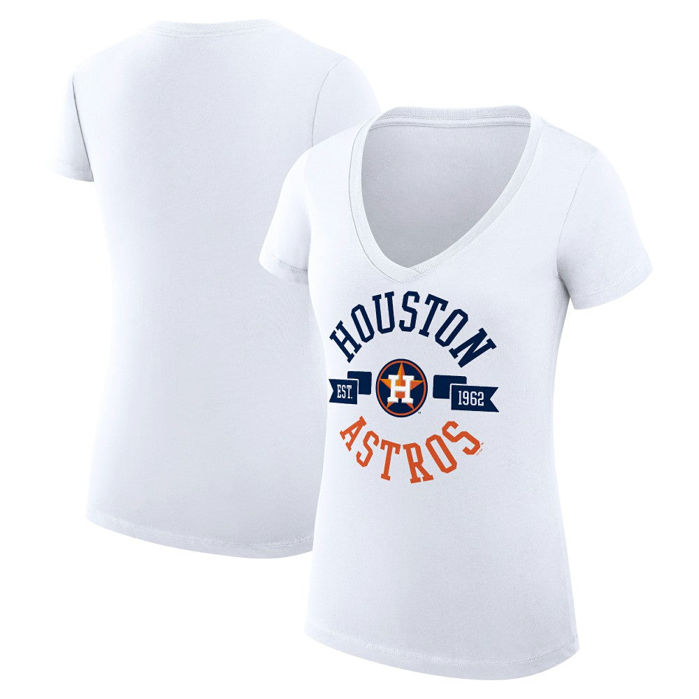 Houston Astros G-III 4Her by Carl Banks Women's Super-Slim Fit Lightweight City Graphic V-Neck T-Shirt - MLB