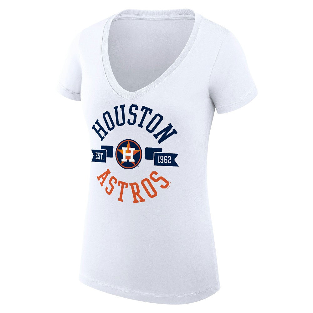 Houston Astros G-III 4Her by Carl Banks Women's Super-Slim Fit Lightweight City Graphic V-Neck T-Shirt - MLB
