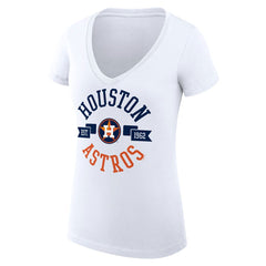 Houston Astros G-III 4Her by Carl Banks Women's Super-Slim Fit Lightweight City Graphic V-Neck T-Shirt - MLB
