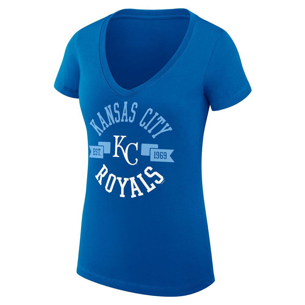 Kansas City Royals G-III 4Her by Carl Banks Women's Super-Slim Fit Lightweight City Graphic V-Neck T-Shirt - MLB