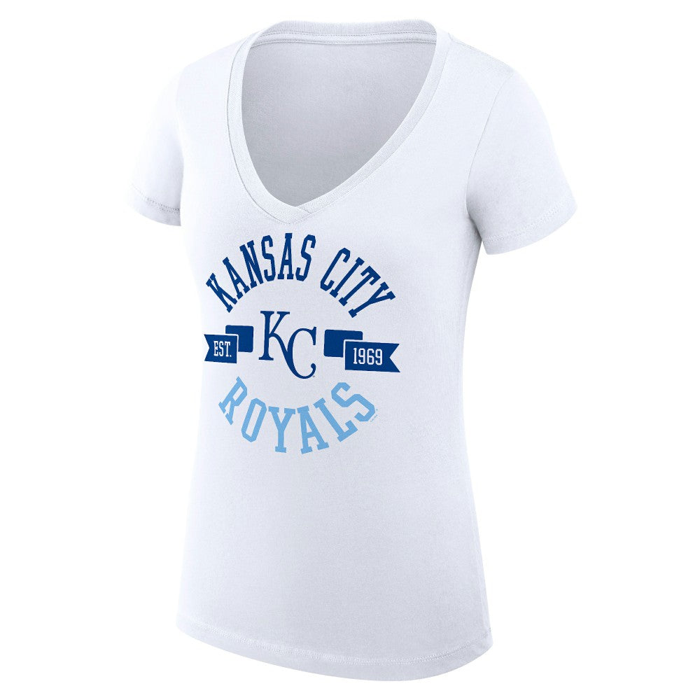 Kansas City Royals G-III 4Her by Carl Banks Women's Super-Slim Fit Lightweight City Graphic V-Neck T-Shirt - MLB