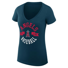 Los Angeles Angels G-III 4Her by Carl Banks Women's Super-Slim Fit Lightweight City Graphic V-Neck T-Shirt - MLB