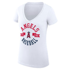 Los Angeles Angels G-III 4Her by Carl Banks Women's Super-Slim Fit Lightweight City Graphic V-Neck T-Shirt - MLB