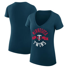 Minnesota Twins G-III 4Her by Carl Banks Women's Super-Slim Fit Lightweight City Graphic V-Neck T-Shirt - MLB