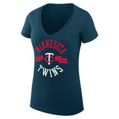 Minnesota Twins G-III 4Her by Carl Banks Women's Super-Slim Fit Lightweight City Graphic V-Neck T-Shirt - MLB