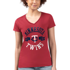 Minnesota Twins G-III 4Her by Carl Banks Women's Super-Slim Fit Lightweight City Graphic V-Neck T-Shirt - MLB