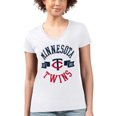 Minnesota Twins G-III 4Her by Carl Banks Women's Super-Slim Fit Lightweight City Graphic V-Neck T-Shirt - MLB