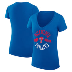 Philadelphia Phillies G-III 4Her by Carl Banks Women's Super-Slim Fit Lightweight City Graphic V-Neck T-Shirt - MLB