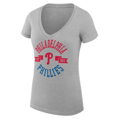 Philadelphia Phillies G-III 4Her by Carl Banks Women's Super-Slim Fit Lightweight City Graphic V-Neck T-Shirt - MLB