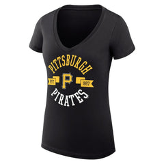 Pittsburgh Pirates G-III 4Her by Carl Banks Women's Super-Slim Fit Lightweight City Graphic V-Neck T-Shirt - MLB