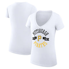 Pittsburgh Pirates G-III 4Her by Carl Banks Women's Super-Slim Fit Lightweight City Graphic V-Neck T-Shirt - MLB