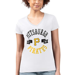 Pittsburgh Pirates G-III 4Her by Carl Banks Women's Super-Slim Fit Lightweight City Graphic V-Neck T-Shirt - MLB
