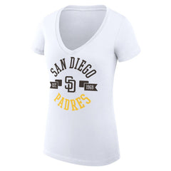 San Diego Padres G-III 4Her by Carl Banks Women's Super-Slim Fit Lightweight City Graphic V-Neck T-Shirt - MLB