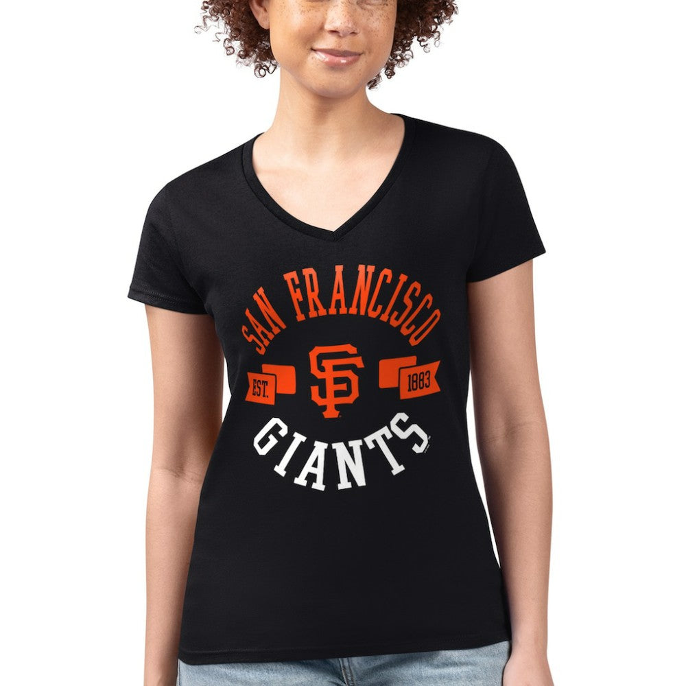 San Francisco Giants G-III 4Her by Carl Banks Women's Super-Slim Fit Lightweight City Graphic V-Neck T-Shirt - MLB