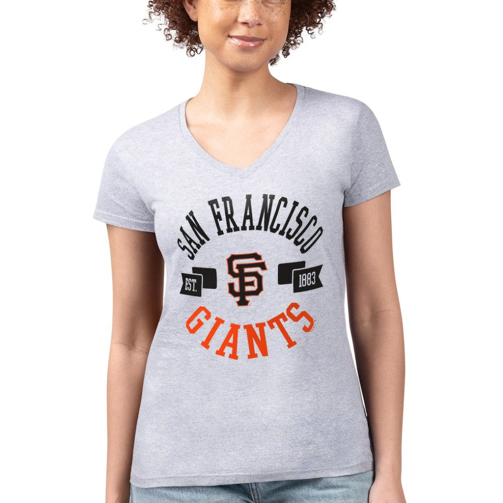 San Francisco Giants G-III 4Her by Carl Banks Women's Super-Slim Fit Lightweight City Graphic V-Neck T-Shirt - MLB