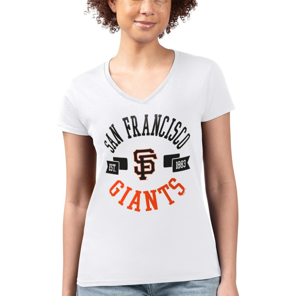 San Francisco Giants G-III 4Her by Carl Banks Women's Super-Slim Fit Lightweight City Graphic V-Neck T-Shirt - MLB