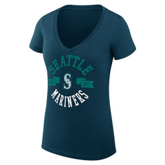 Seattle Mariners G-III 4Her by Carl Banks Women's Super-Slim Fit Lightweight City Graphic V-Neck T-Shirt - MLB