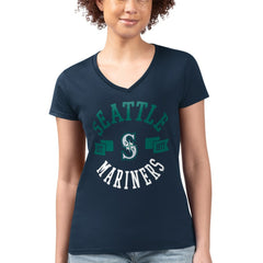 Seattle Mariners G-III 4Her by Carl Banks Women's Super-Slim Fit Lightweight City Graphic V-Neck T-Shirt - MLB