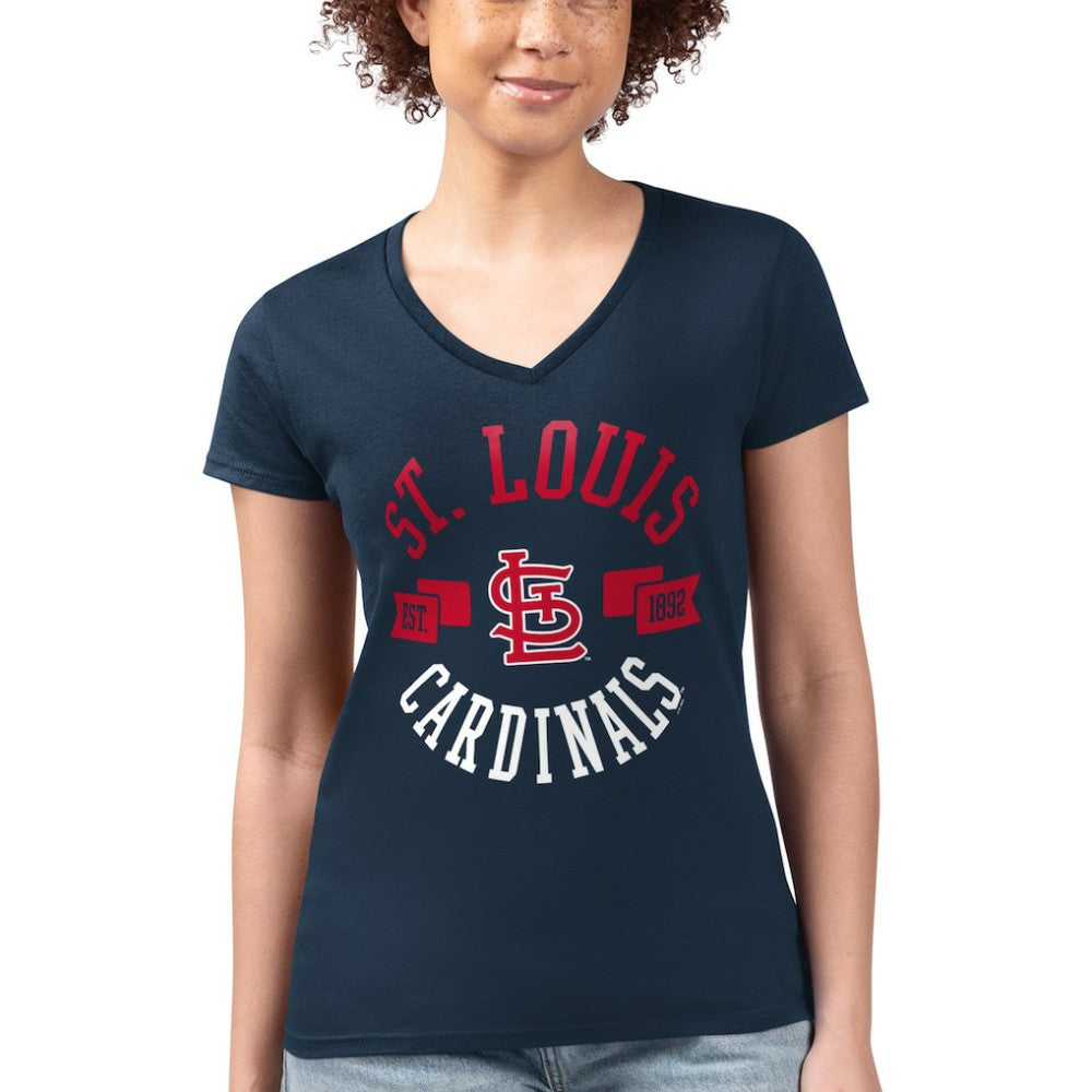 St. Louis Cardinals G-III 4Her by Carl Banks Women's Super-Slim Fit Lightweight City Graphic V-Neck T-Shirt - MLB