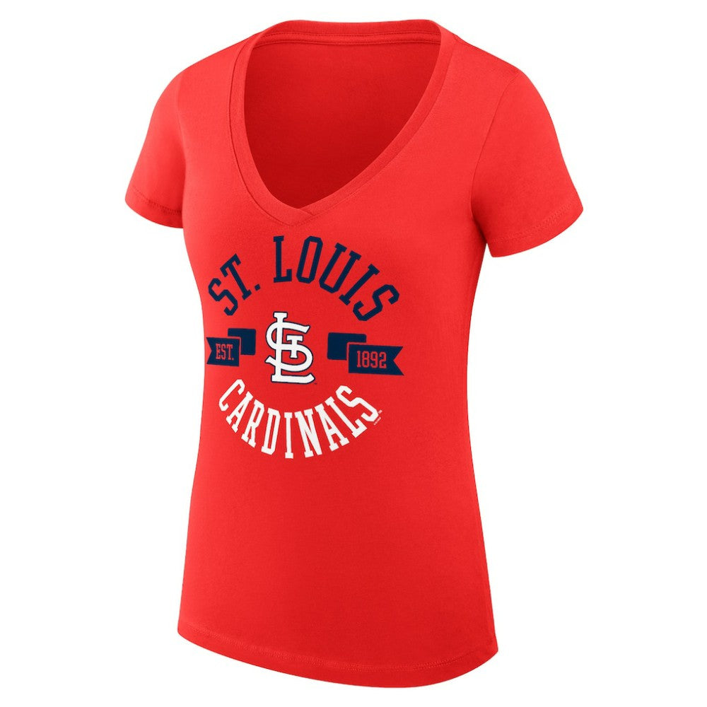 St. Louis Cardinals G-III 4Her by Carl Banks Women's Super-Slim Fit Lightweight City Graphic V-Neck T-Shirt - MLB